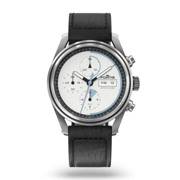 FORTIS Stratoliner S-41 White Dust auf Aviator Strap F2340014