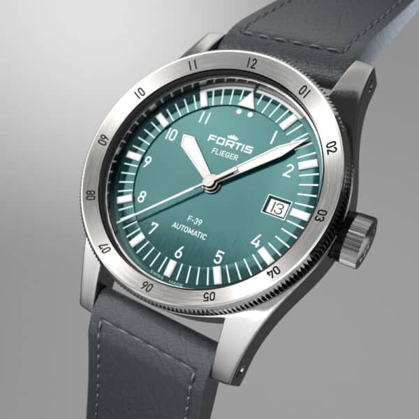 FORTIS Flieger F-39 Petrol auf Indigo Aviator Strap F4220020