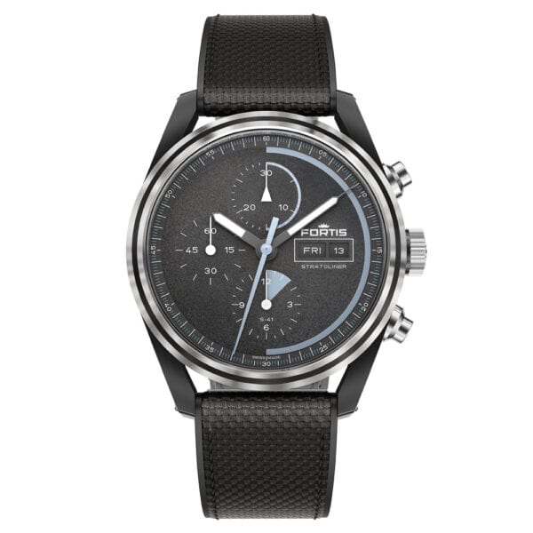 3 FORTIS Stratoliner S-41 Gravity Black auf Hybrid Strap F2340018