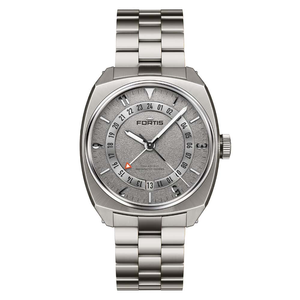 3 FORTIS Vagabound V-40 Stormy Gray auf Block Bracelet F6660000 | BURCK Uhrenshop 3 FORTIS Vagabound V-40 Stormy Gray auf Block Bracelet F6660000