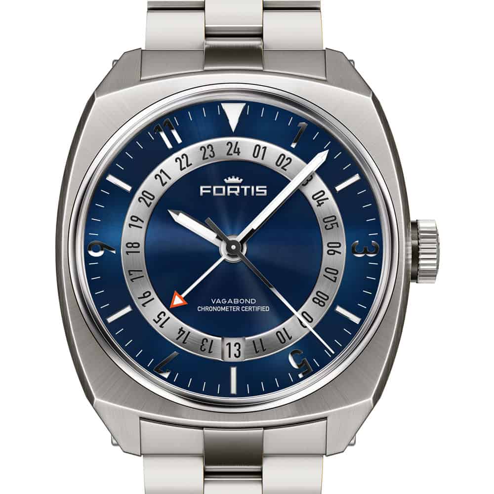 2 FORTIS Vagabond V-40 Blue Dusk auf Block Bracelet F6660002 | BURCK Uhrenshop 2 FORTIS Vagabond V-40 Blue Dusk auf Block Bracelet F6660002